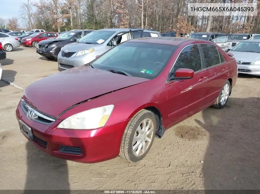 1HGCM665X6A045393 2006 Honda Accord 3.0 Ex