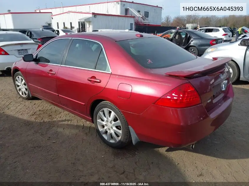 1HGCM665X6A045393 2006 Honda Accord 3.0 Ex
