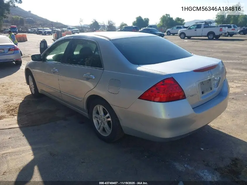 1HGCM56346A184816 2006 Honda Accord 2.4 Se