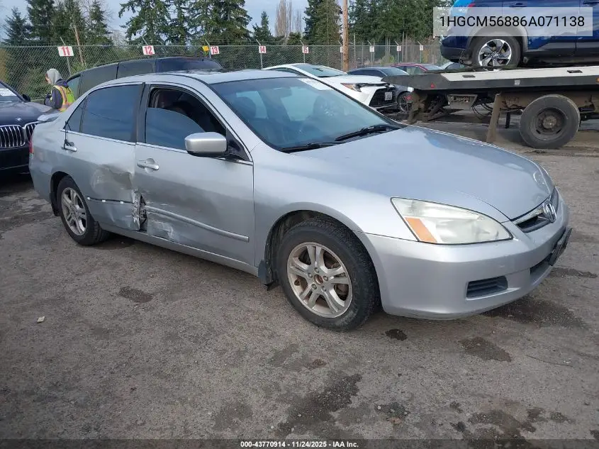 1HGCM56886A071138 2006 Honda Accord 2.4 Ex