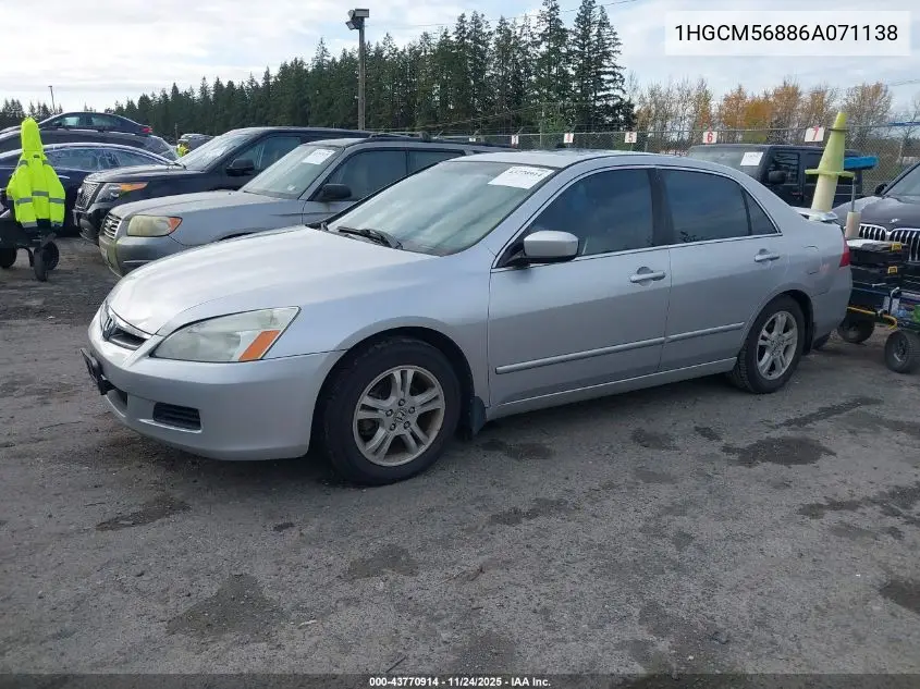 1HGCM56886A071138 2006 Honda Accord 2.4 Ex