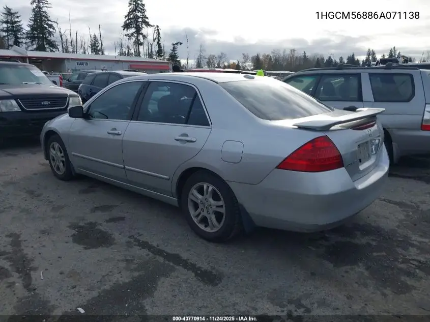 1HGCM56886A071138 2006 Honda Accord 2.4 Ex