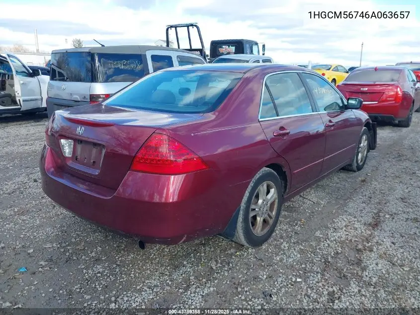 1HGCM56746A063657 2006 Honda Accord Sdn 2.4 Ex/Ex