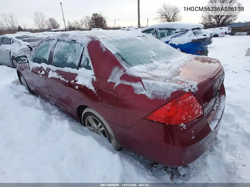 1HGCM56336A036138 2006 Honda Accord 2.4 Se