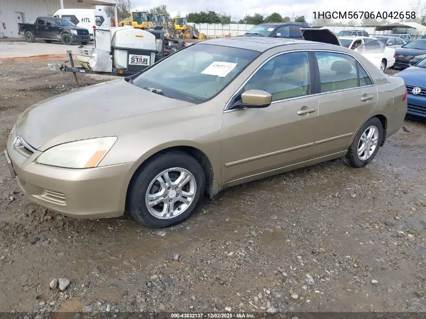 1HGCM56706A042658 2006 Honda Accord 2.4 Ex
