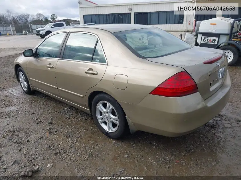 1HGCM56706A042658 2006 Honda Accord 2.4 Ex