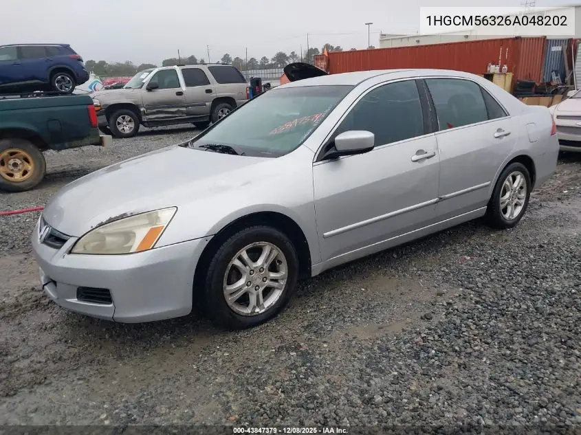 1HGCM56326A048202 2006 Honda Accord 2.4 Se