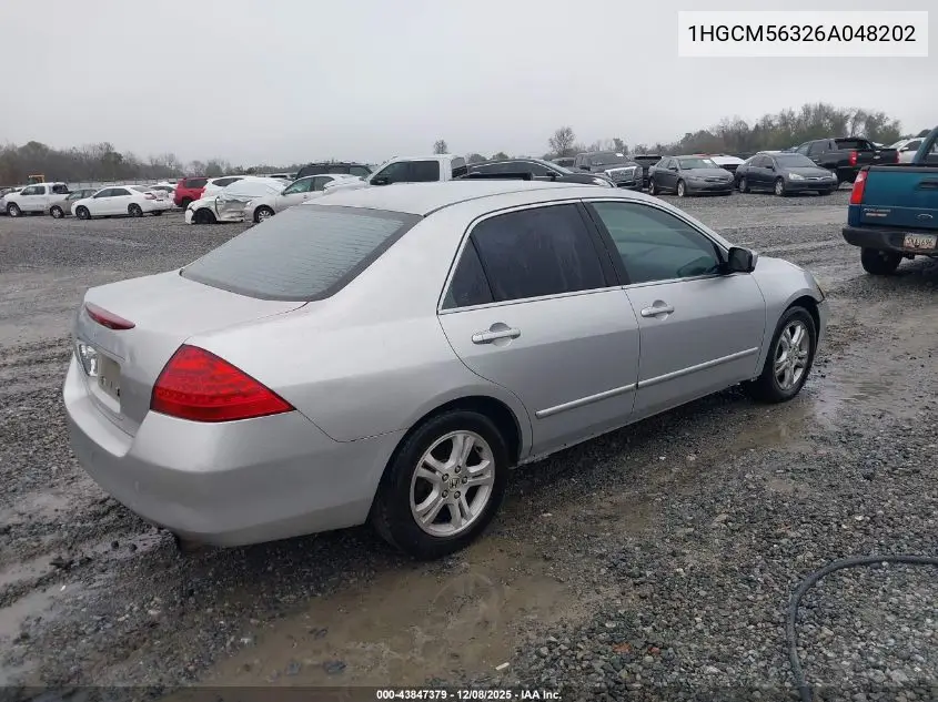 1HGCM56326A048202 2006 Honda Accord 2.4 Se
