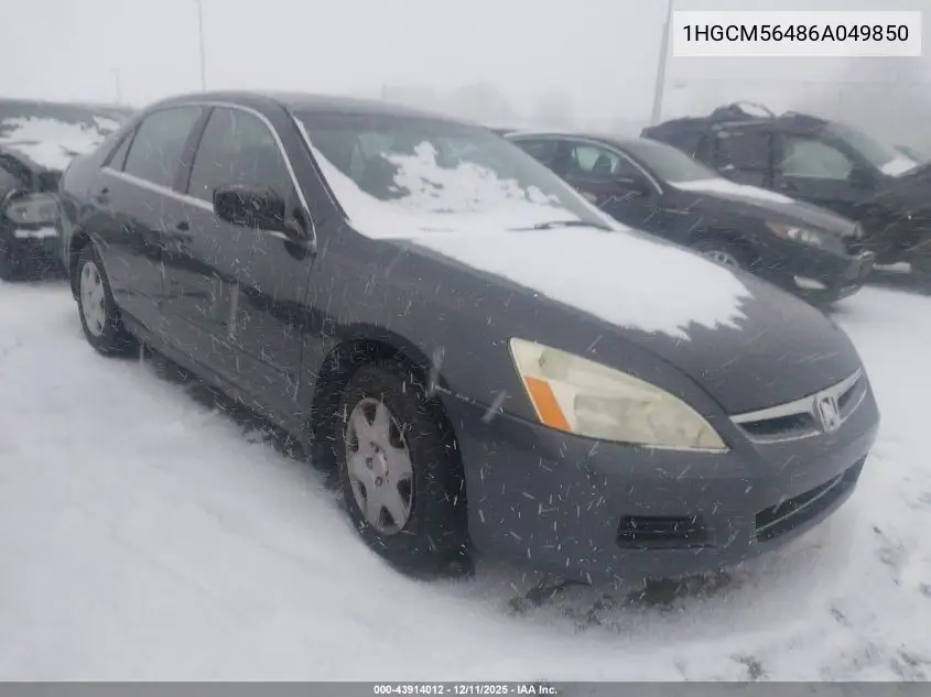 1HGCM56486A049850 2006 Honda Accord 2.4 Lx