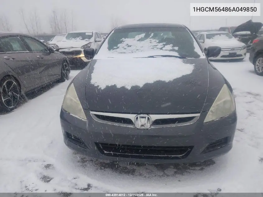 1HGCM56486A049850 2006 Honda Accord 2.4 Lx