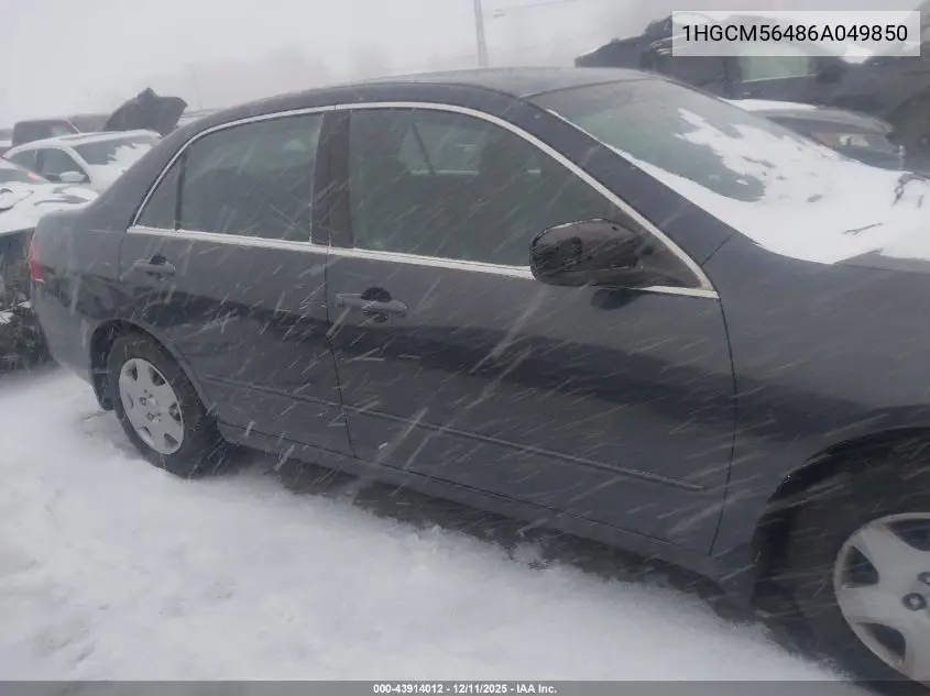 1HGCM56486A049850 2006 Honda Accord 2.4 Lx