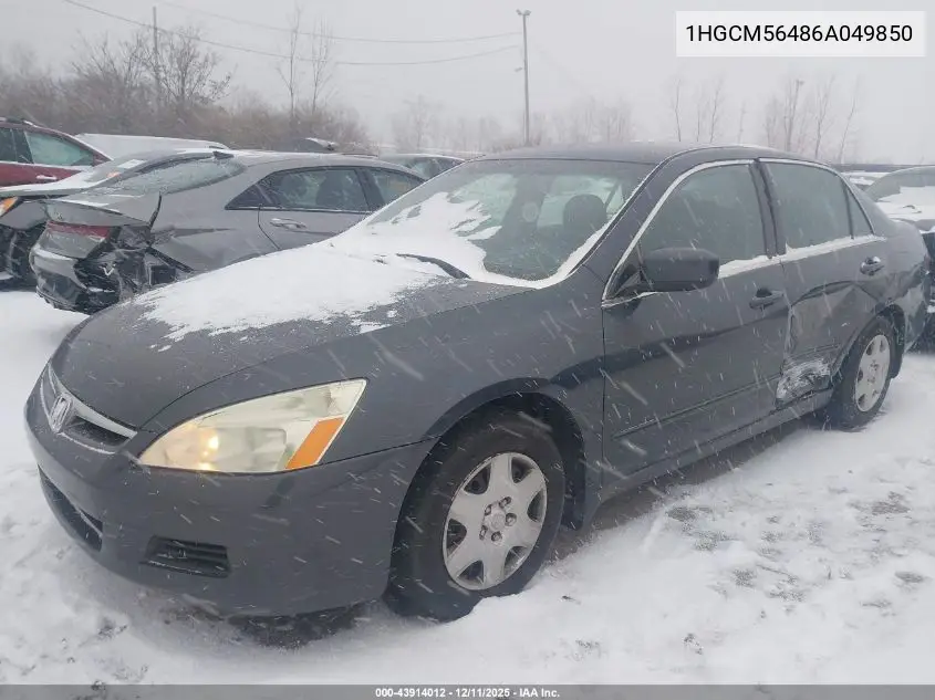 1HGCM56486A049850 2006 Honda Accord 2.4 Lx