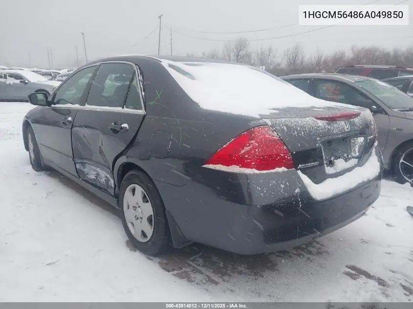1HGCM56486A049850 2006 Honda Accord 2.4 Lx
