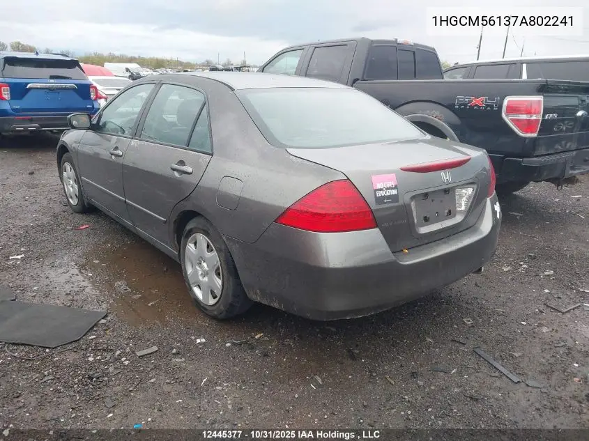 1HGCM56137A802241 2007 Honda Accord Dx-G
