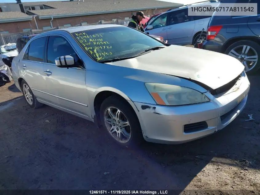 1HGCM56717A811542 2007 Honda Accord Ex