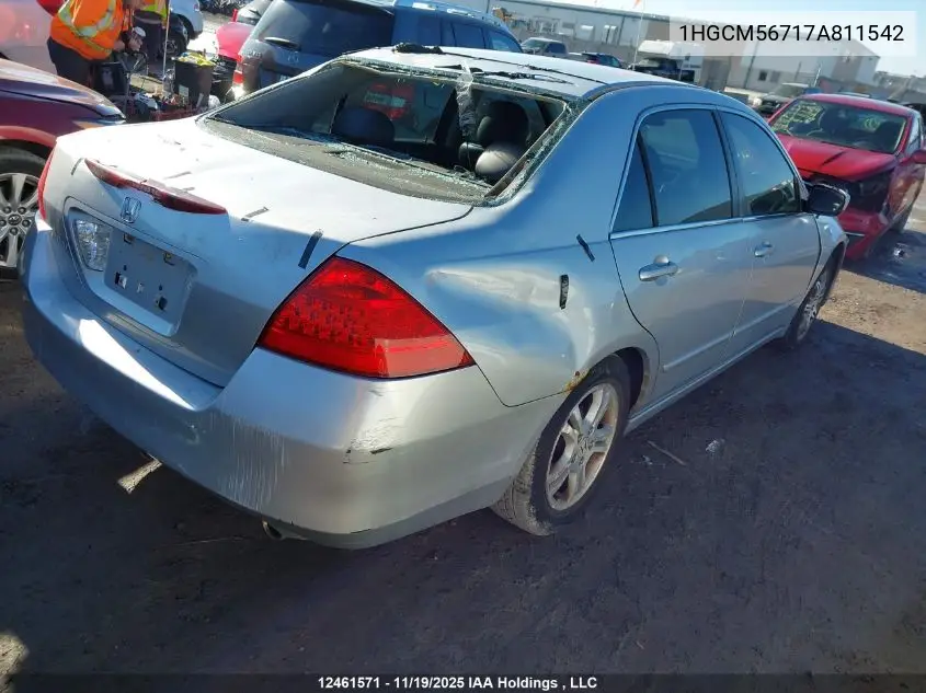 1HGCM56717A811542 2007 Honda Accord Ex