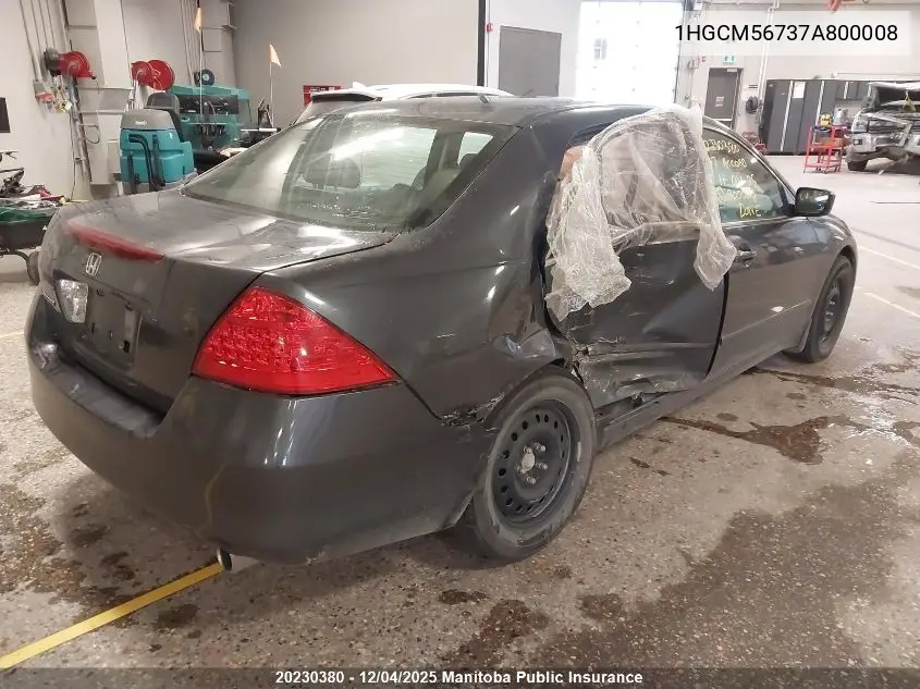 1HGCM56737A800008 2007 Honda Accord Ex