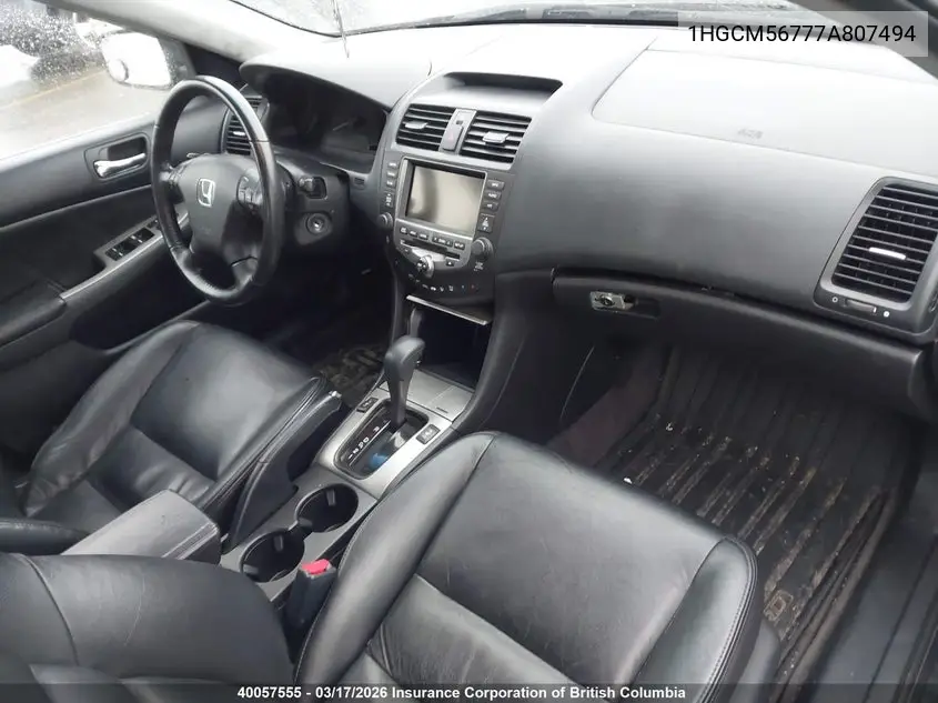 1HGCM56777A807494 2007 Honda Accord Ex-L/Se