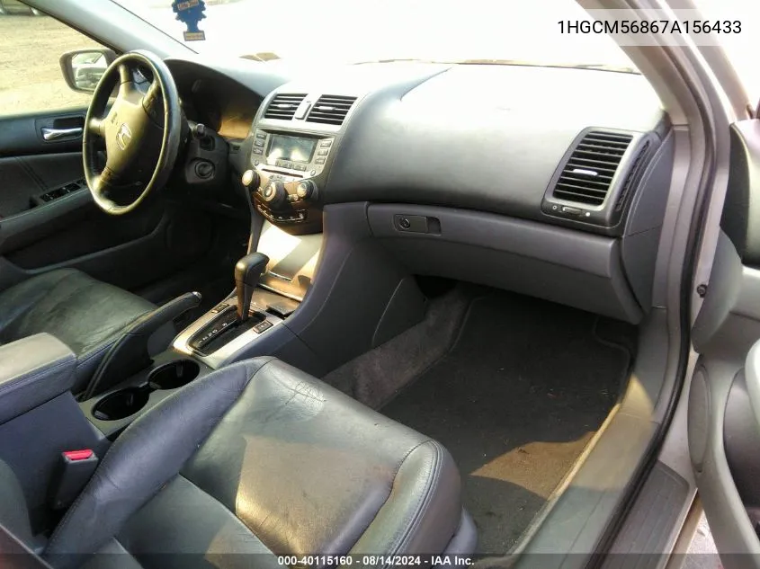 1HGCM56867A156433 2007 Honda Accord 2.4 Ex