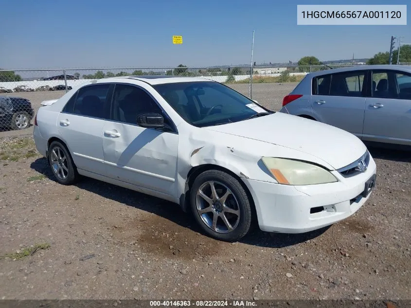 2007 Honda Accord 3.0 Ex VIN: 1HGCM66567A001120 Lot: 40146363