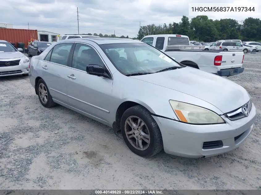 2007 Honda Accord 2.4 Ex VIN: 1HGCM56837A197344 Lot: 40149620