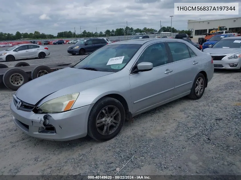 2007 Honda Accord 2.4 Ex VIN: 1HGCM56837A197344 Lot: 40149620