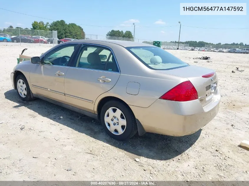 1HGCM56477A147592 2007 Honda Accord 2.4 Lx