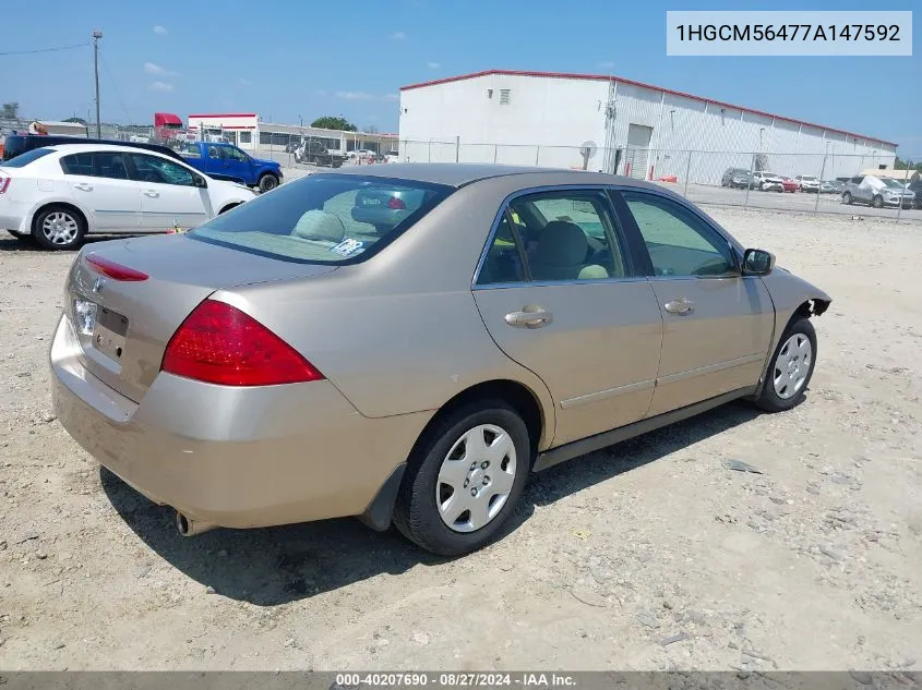 1HGCM56477A147592 2007 Honda Accord 2.4 Lx