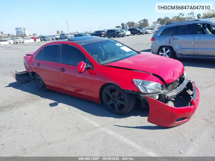 1HGCM56847A047310 2007 Honda Accord 2.4 Ex