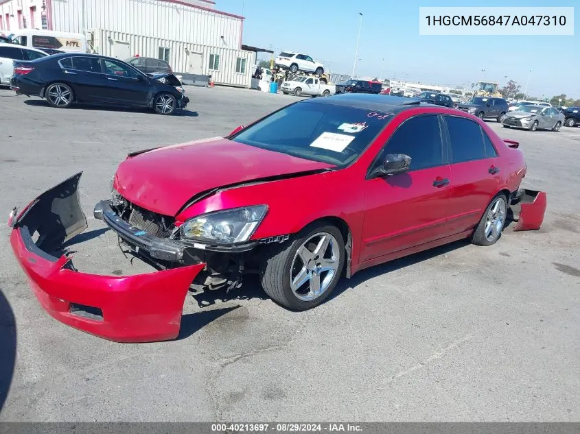 1HGCM56847A047310 2007 Honda Accord 2.4 Ex