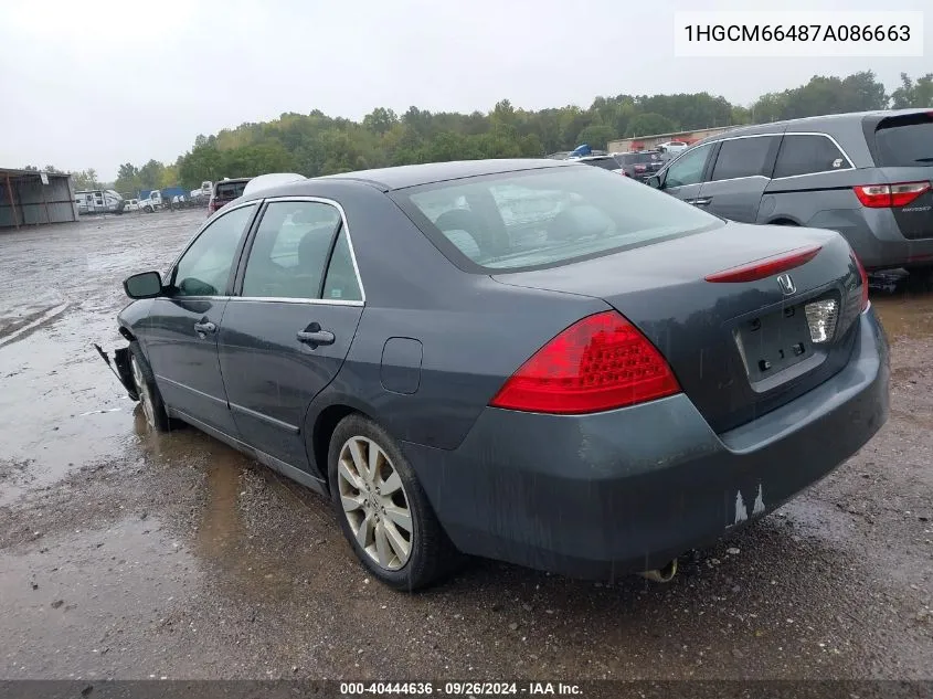 1HGCM66487A086663 2007 Honda Accord 3.0 Se