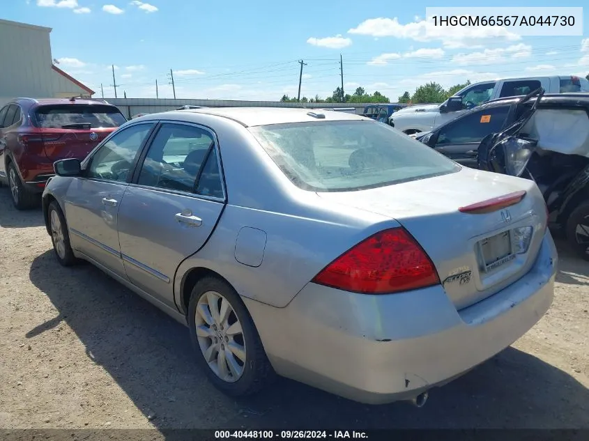 2007 Honda Accord 3.0 Ex VIN: 1HGCM66567A044730 Lot: 40448100