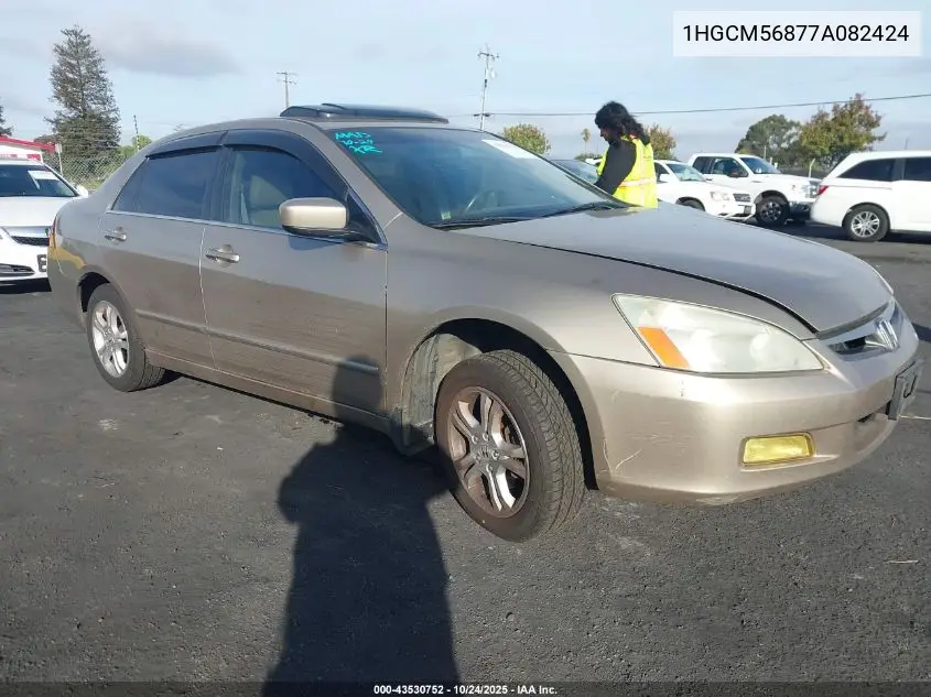 1HGCM56877A082424 2007 Honda Accord 2.4 Ex