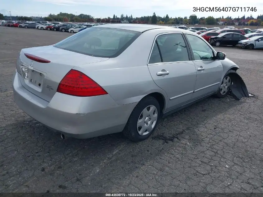 3HGCM56407G711746 2007 Honda Accord 2.4 Lx