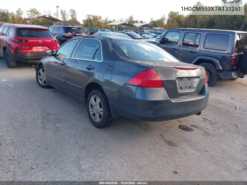 1HGCM553X7A131251 2007 Honda Accord 2.4 Se
