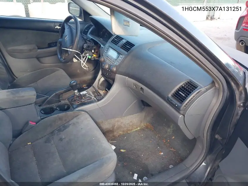 1HGCM553X7A131251 2007 Honda Accord 2.4 Se