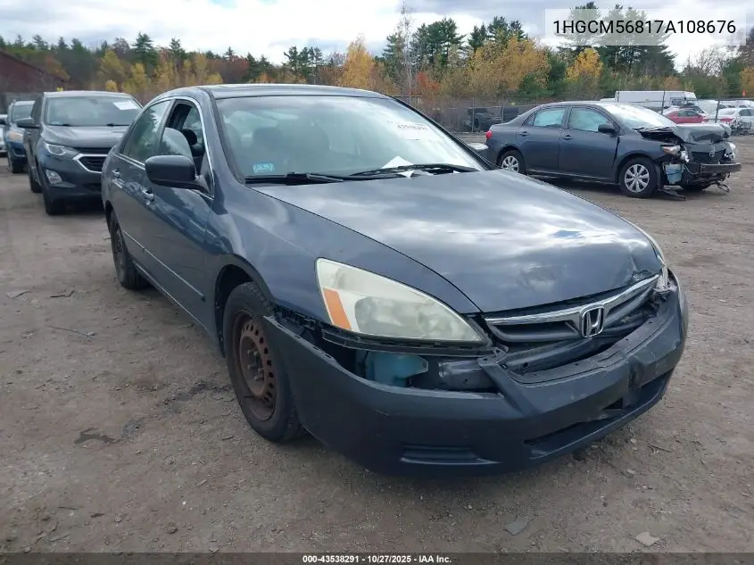 1HGCM56817A108676 2007 Honda Accord 2.4 Ex