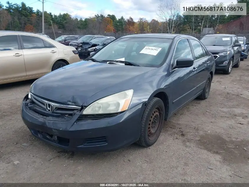 1HGCM56817A108676 2007 Honda Accord 2.4 Ex