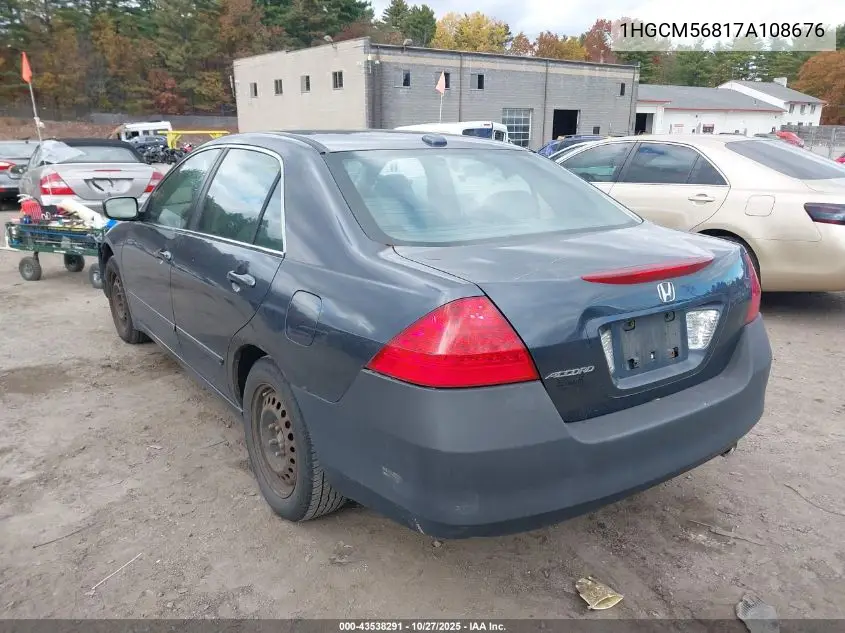 1HGCM56817A108676 2007 Honda Accord 2.4 Ex