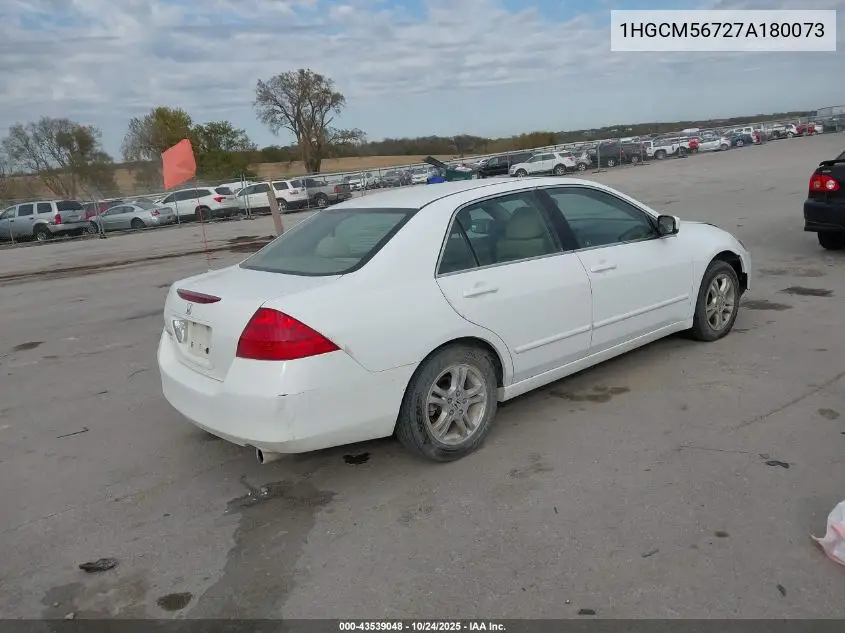 1HGCM56727A180073 2007 Honda Accord 2.4 Ex