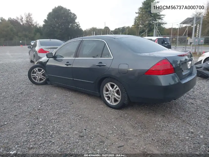1HGCM56737A000700 2007 Honda Accord 2.4 Ex