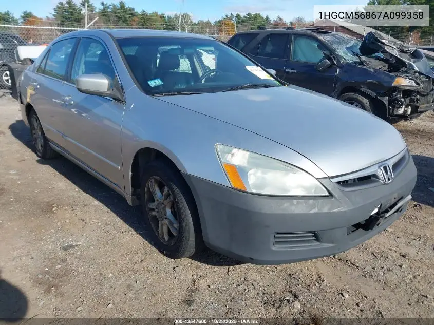 1HGCM56867A099358 2007 Honda Accord 2.4 Ex