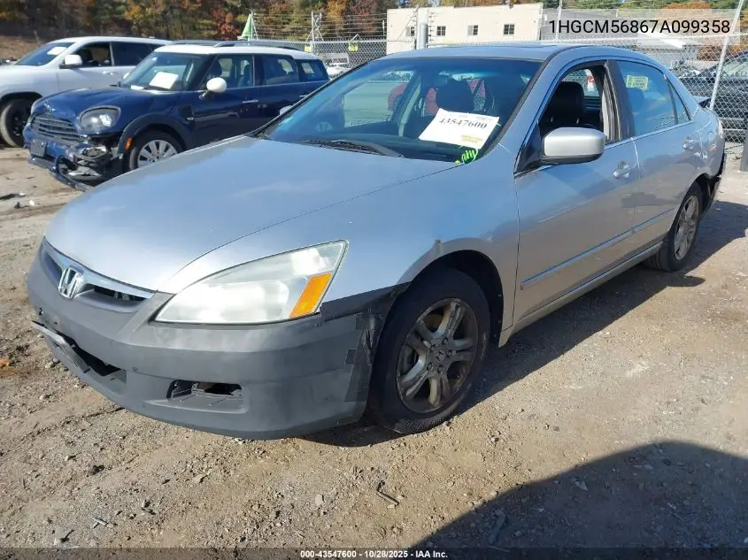 1HGCM56867A099358 2007 Honda Accord 2.4 Ex