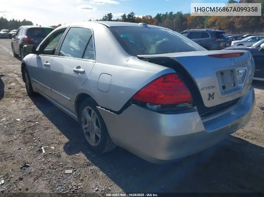1HGCM56867A099358 2007 Honda Accord 2.4 Ex