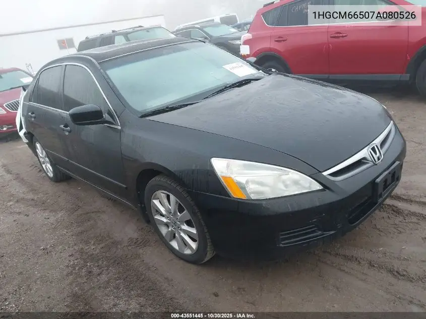 1HGCM66507A080526 2007 Honda Accord 3.0 Ex