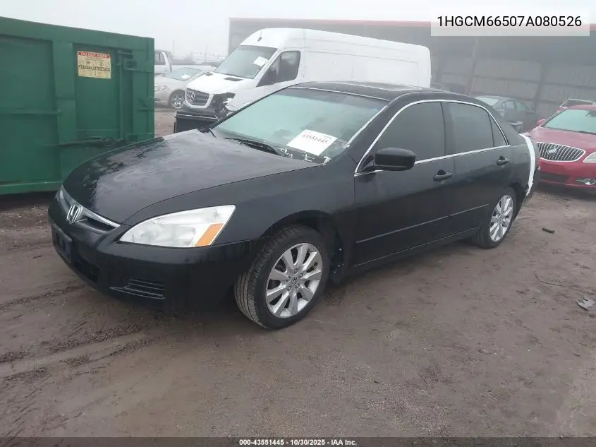 1HGCM66507A080526 2007 Honda Accord 3.0 Ex