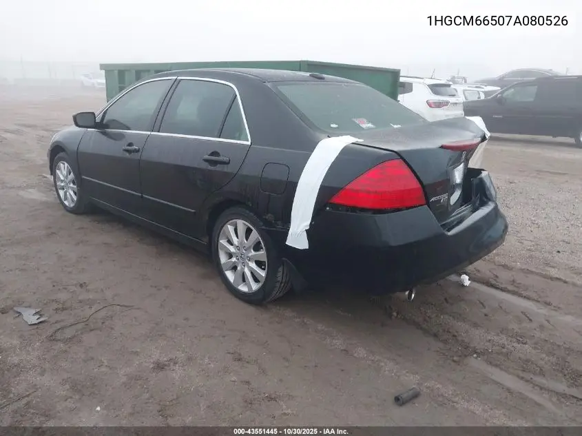 1HGCM66507A080526 2007 Honda Accord 3.0 Ex