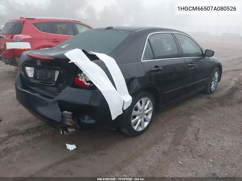 1HGCM66507A080526 2007 Honda Accord 3.0 Ex