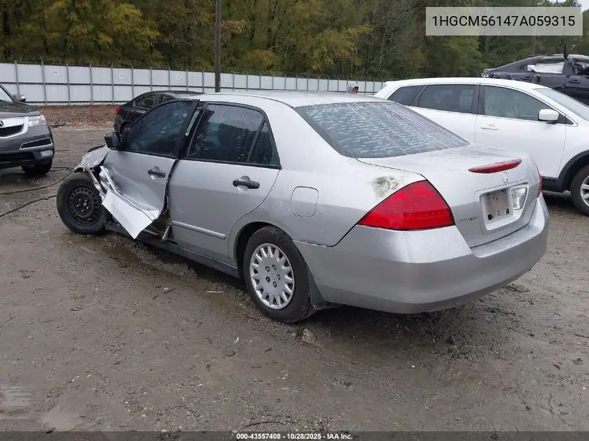 1HGCM56147A059315 2007 Honda Accord 2.4 Vp
