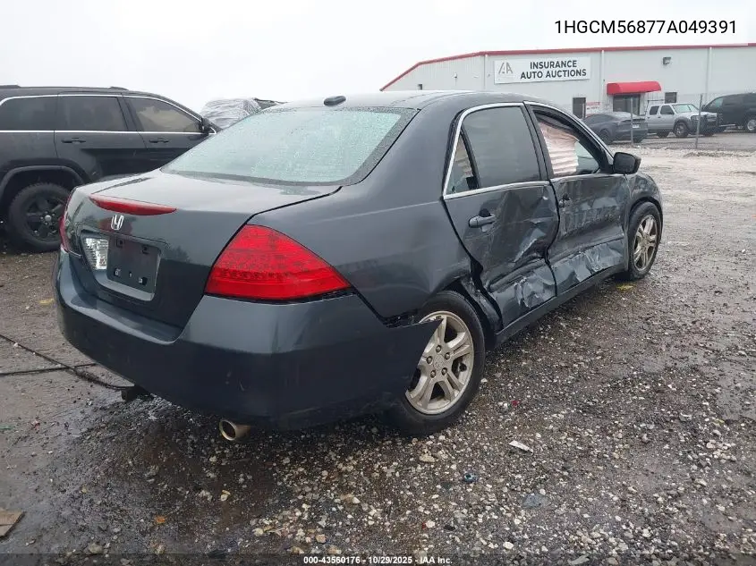 1HGCM56877A049391 2007 Honda Accord 2.4 Ex